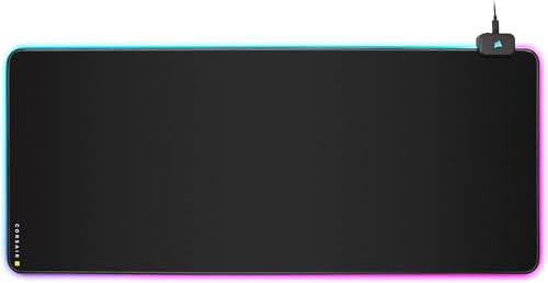 Corsair MM700 Extended Cloth Gaming-Mauspad, 930mm x 400mm, 360° RGB-Beleuchtung, Zwei USB-Port-Hub, Dickes Gummi, Schwarz Bild 1