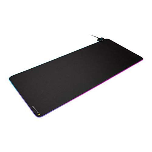 Corsair MM700 Extended Cloth Gaming-Mauspad, 930mm x 400mm, 360° RGB-Beleuchtung, Zwei USB-Port-Hub, Dickes Gummi, Schwarz Bild 4