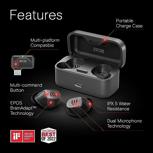EPOS Audio GTW 270 Hybrid True Wireless Geschlossene Gaming-Ohrhörer mit USB-C-Dongle Bild 3