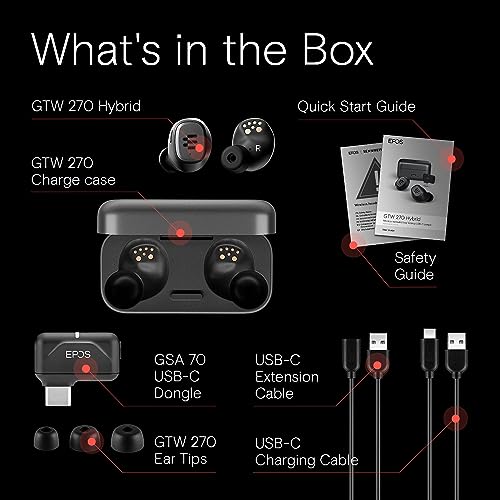 EPOS Audio GTW 270 Hybrid True Wireless Geschlossene Gaming-Ohrhörer mit USB-C-Dongle Bild 6
