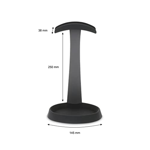 Dynavox Kopfhörerständer KH-1000, Universal Halter mit Metallkorpus für Gaming-Headsets und Over-Ear-Kopfhörer, Silikon-Auflage für Bügel und Kabel-Ablage, schwarz Bild 4