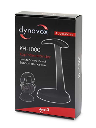 Dynavox Kopfhörerständer KH-1000, Universal Halter mit Metallkorpus für Gaming-Headsets und Over-Ear-Kopfhörer, Silikon-Auflage für Bügel und Kabel-Ablage, schwarz Bild 5