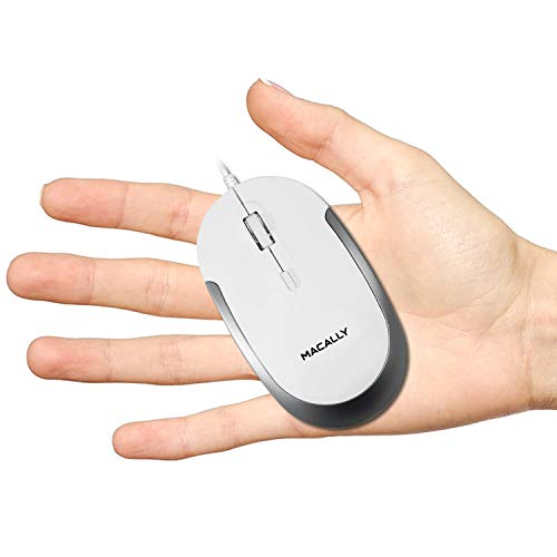 Macally Ucdynamouse-W, USB-C Silent Click Maus mit 3 Tasten und Scrollrad, optisch mit Kabel, weiß/Space Gray Bild 4