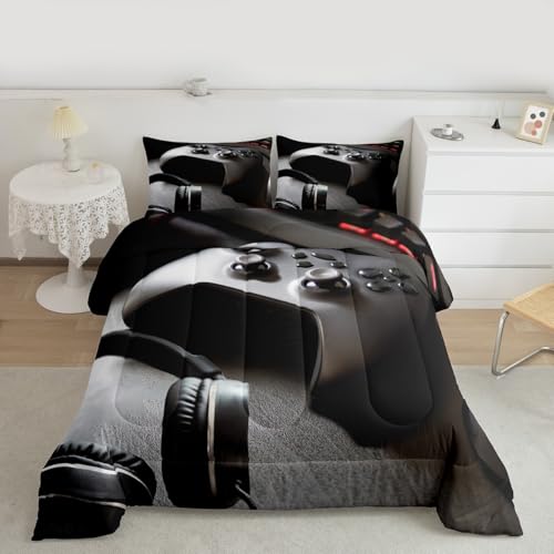 Feelyou Gaming-Bettwäsche-Set für Jungen, Game-Controller, Tröster für Kinder, Mädchen, Teenager, modernes Gamer-Headset, Tröster-Set, Jugendkonsole, Videospiel, Dekor, Bettwäsche-Set mit 1 Bild 1