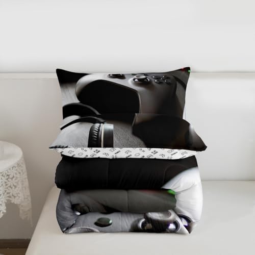 Feelyou Gaming-Bettwäsche-Set für Jungen, Game-Controller, Tröster für Kinder, Mädchen, Teenager, modernes Gamer-Headset, Tröster-Set, Jugendkonsole, Videospiel, Dekor, Bettwäsche-Set mit 1 Bild 3
