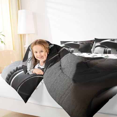 Feelyou Gaming-Bettwäsche-Set für Jungen, Game-Controller, Tröster für Kinder, Mädchen, Teenager, modernes Gamer-Headset, Tröster-Set, Jugend-Spielkonsole, Videospiel-Dekor, Bettwäsche-Set mit 2 Bild 7