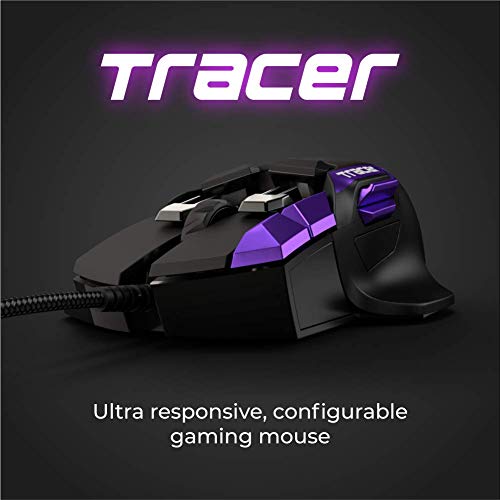 Swiftpoint Tracer Wired Gaming Mouse: 13 Programmable Buttons, 2 Pressure Sensors, Side Buttons, 12000 DPI, Mechanical Switches, Onboard Memory, 16 Game Profiles, RGB, Purple/Black, PC & Mac Gamers Bild 2