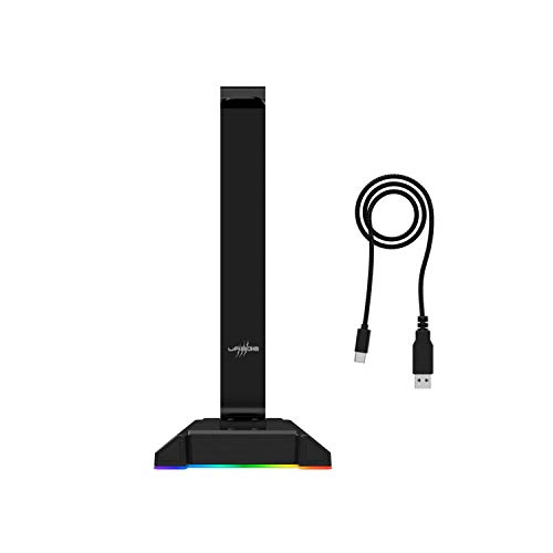 uRage Headset-Stand “AFK 300 Illuminated”, schwarz, Gaming-Headset-Ständer aus robustem Metall, bis 2,2 kg, Over-Ear & On-Ear, rutschfeste Unterseite, inkl. LED-Beleuchtung Bild 2