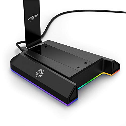 uRage Headset-Stand “AFK 300 Illuminated”, schwarz, Gaming-Headset-Ständer aus robustem Metall, bis 2,2 kg, Over-Ear & On-Ear, rutschfeste Unterseite, inkl. LED-Beleuchtung Bild 3