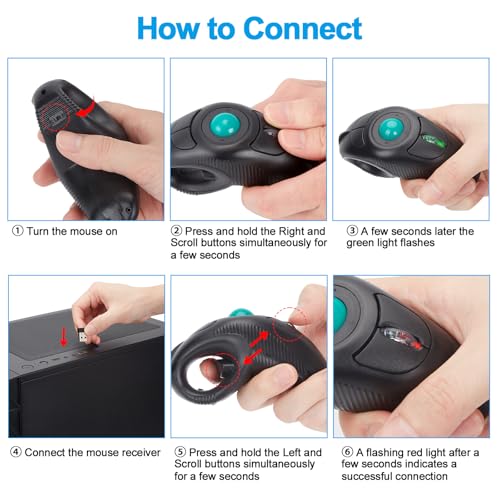 IMAGE Trackball Maus Kabellose USB Handheld Funkmaus mit Laser für Rechts- oder Linkshänder Bild 6