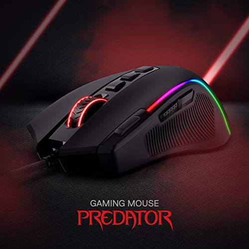 Redragon M612 Predator RGB Gaming Maus, 8000 DPI kabelgebundene optische Maus mit 11 programmierbaren Tasten & 5 Hintergrundbeleuchtungsmodi, Software unterstützt DIY Keybinds Rapid Bild 2