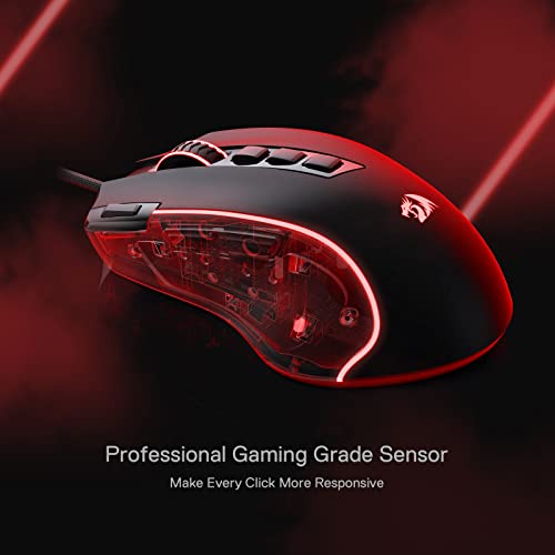 Redragon M612 Predator RGB Gaming Maus, 8000 DPI kabelgebundene optische Maus mit 11 programmierbaren Tasten & 5 Hintergrundbeleuchtungsmodi, Software unterstützt DIY Keybinds Rapid Bild 4