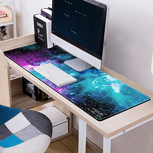 Mydours Langes Mauspad, 120x40cm Gaming Mauspad XXL, Professionelles Mauspad mit Rutschfestem Gummiboden, Unterlage für Computer Tastatur PC Gaming, Galaxy Universe Style Pad mit Abgesteppten Rändern Bild 3