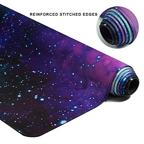 Mydours Langes Mauspad, 120x40cm Gaming Mauspad XXL, Professionelles Mauspad mit Rutschfestem Gummiboden, Unterlage für Computer Tastatur PC Gaming, Galaxy Universe Style Pad mit Abgesteppten Rändern Bild 6