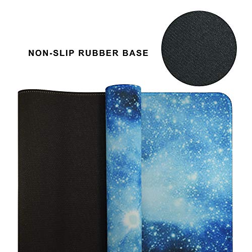 Mydours Langes Mauspad, 120x40cm Gaming Mauspad XXL, Professionelles Mauspad mit Rutschfestem Gummiboden, Unterlage für Computer Tastatur PC Gaming, Galaxy Universe Style Pad mit Abgesteppten Rändern Bild 7