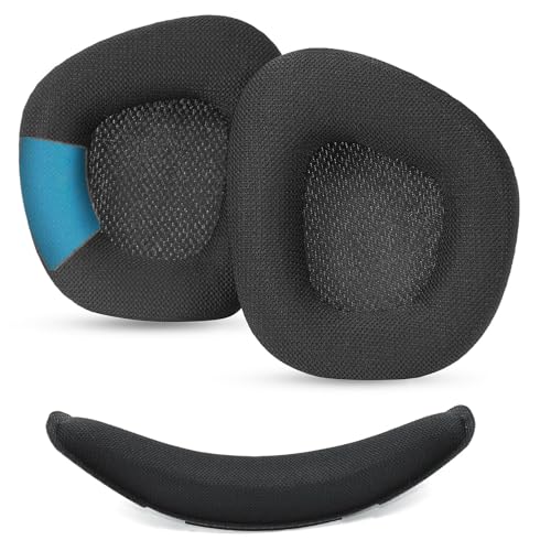 Ersatz-Ohrpolster, Ohrmuscheln, kompatibel mit Corsair Void & Corsair Void Pro kabelgebundenen und kabellosen Gaming-Headsets 7.1, Memory-Schaum, Reparaturteile (Stoffschaum + Stirnband) Bild 1