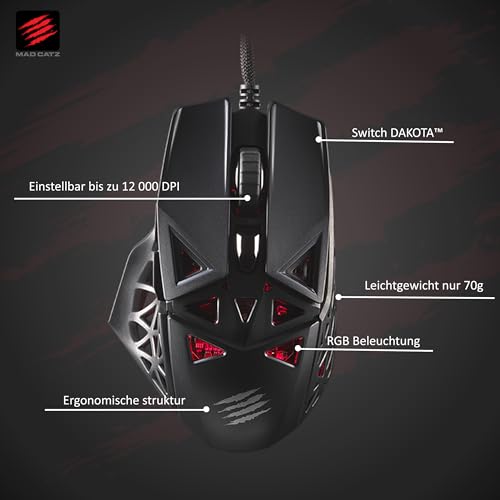 Madcatz MM04DCINBL000-0 Kabelgebunden Gaming-Maus Optisch Ergonomisch Schwarz Bild 2