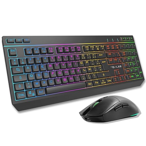 THE G-LAB Combo Tungsten - Kabellose Gaming-Tastatur mit Hintergrundbeleuchtung - Italienisch + 2400 DPI Maus für PC/PS4/PS5/Xbox One/Xbox X-Serie X/S Bild 1