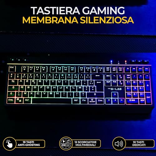 THE G-LAB Combo Tungsten - Kabellose Gaming-Tastatur mit Hintergrundbeleuchtung - Italienisch + 2400 DPI Maus für PC/PS4/PS5/Xbox One/Xbox X-Serie X/S Bild 4