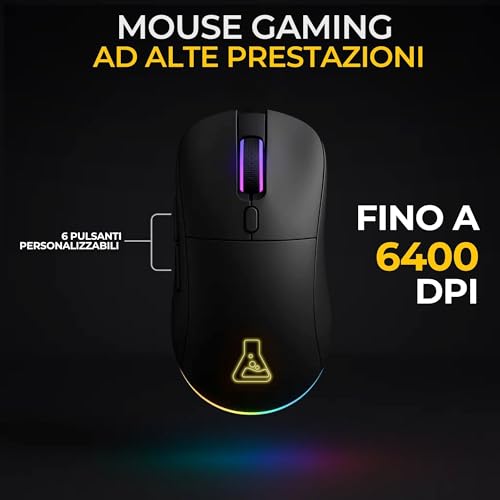 THE G-LAB Combo Tungsten - Kabellose Gaming-Tastatur mit Hintergrundbeleuchtung - Italienisch + 2400 DPI Maus für PC/PS4/PS5/Xbox One/Xbox X-Serie X/S Bild 5