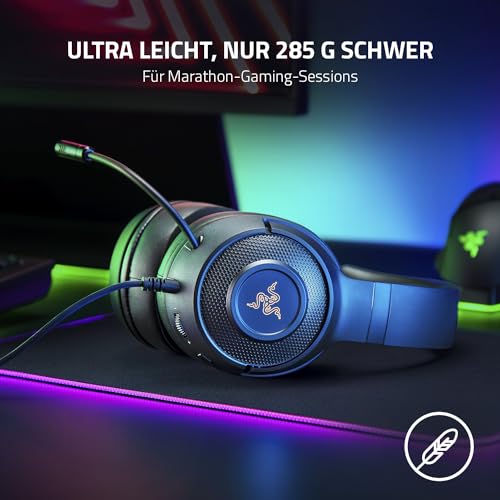 Razer Kraken V3 X - Kabelgebundenes USB-Gaming-Headset (Ultraleichter Kopfhörer, TriForce 40-mm-Treiber, HyperClear-Mikrofon mit Nierencharakteristik, 7.1 Surround Sound, RGB Chroma) Schwarz Bild 3