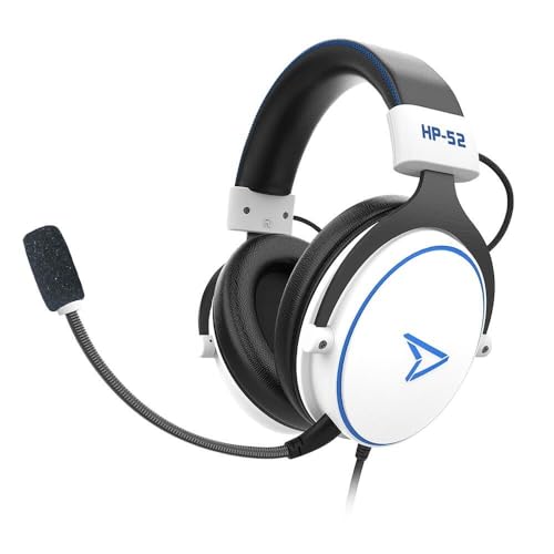 Steelplay -HP-52, Kabelgebundenes Gaming-Headset, Stereo-Sound, Drehmikrofon, Bedienelemente, 3,5-mm-Buchse - Für PS4, Switch, Xbox One, PC, Mac, Computer, Laptop, - weib Bild 1