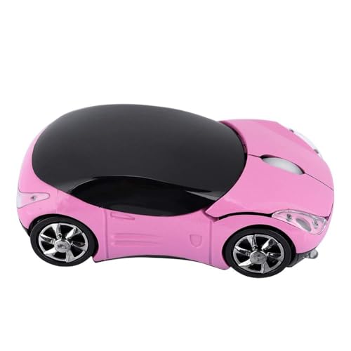 Dpofirs 2.4G Auto geformte drahtlose Maus, 1600DPI optische Maus, 2.4GHz drahtlose Übertragung, 3 Tasten mit Scrollrad, für PC Laptop Tablet Gaming Office(Rosa) Bild 3