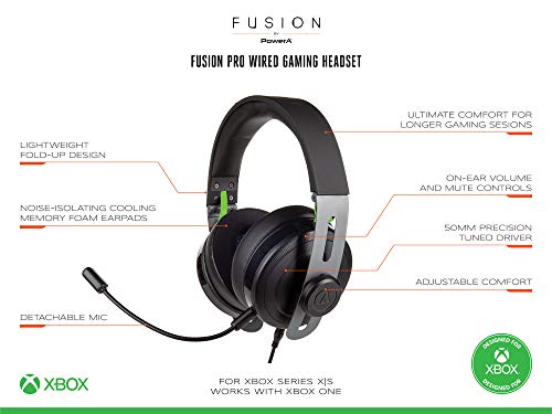 PowerA FUSION Pro Wired Gaming Headset for Xbox, Headphones, Xbox Series X, Xbox One, Chat, Gaming Audio Bild 3