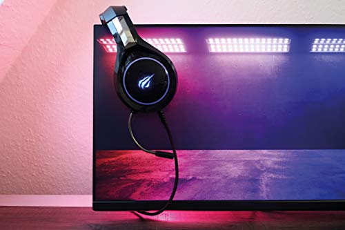 SCHWAIGER GH50 Gaming Headset Kopfhörer Over-Ear LED RBG Licht Flexibles Mikrofon Schaumstoff-Ohrpolster anpassbarer Kopfhörerbügel USB Noise Cancelling kabelgebunden 2,2m Bild 3
