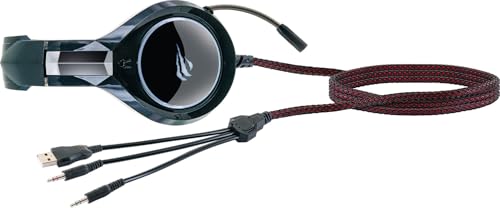 SCHWAIGER GH50 Gaming Headset Kopfhörer Over-Ear LED RBG Licht Flexibles Mikrofon Schaumstoff-Ohrpolster anpassbarer Kopfhörerbügel USB Noise Cancelling kabelgebunden 2,2m Bild 4