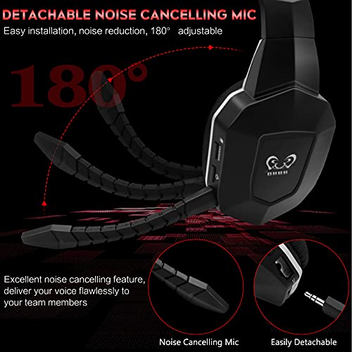 Wireless Gaming Headset Headphone Kompatibel mit PS5 PS4 PC Computer Nintendo Switch Klarer Ton Over-Ear Kopfhörer Abnehmbares Mikrofon Bild 4