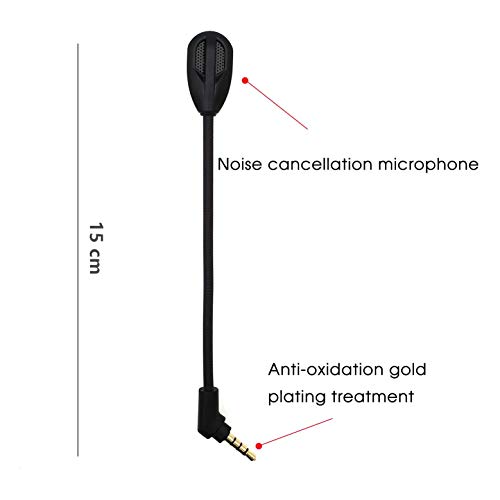 sciuU Boom Mic Mikrofon Kompatibel mit Kingston HyperX Cloud Flight/Flight S Gaming Kopfhörer Kabellosem HX-HSCF-BK, für PS4 / PS4 Pro Computer PC, 3,5 mm Jack Microphone Flexibel Noise Cancelling Bild 2