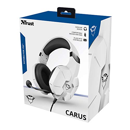 Trust Gaming Headset für PS4 und PS5 GXT 323W Carus - Kabelgebundene Gaming-Kopfhörer mit Mikrofon für PlayStation 4/5, Einstellbarer Kopfbügel, Komfortable Ohrpolster - Weiß, one Size Bild 7