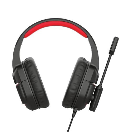Trust Gaming Headset für PC mit LED-Beleuchtung GXT 448 Nixxo - Kabelgebundene Gaming-Kopfhörer mit Wegklappbare Flexible Mikrofon, 2.3 m Geflechtkabel, 3,5 mm, PC/Laptop - Schwarz, One Size Bild 3