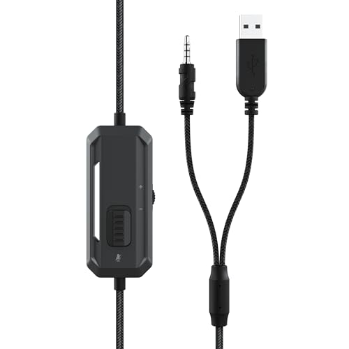 Trust Gaming Headset für PC mit LED-Beleuchtung GXT 448 Nixxo - Kabelgebundene Gaming-Kopfhörer mit Wegklappbare Flexible Mikrofon, 2.3 m Geflechtkabel, 3,5 mm, PC/Laptop - Schwarz, One Size Bild 6