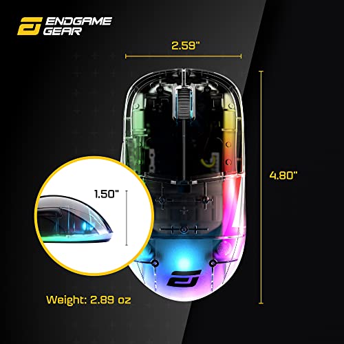 ENDGAME GEAR XM1 RGB Gaming Maus - Optischer PWM3389 Sensor 50:16.000 DPI - 5 Tasten, GM 4.0 60M Switches, 1 ms Taster-Reaktionszeit – USB Ergonomische Leichte Maus - 82g - Dark Reflex Bild 6