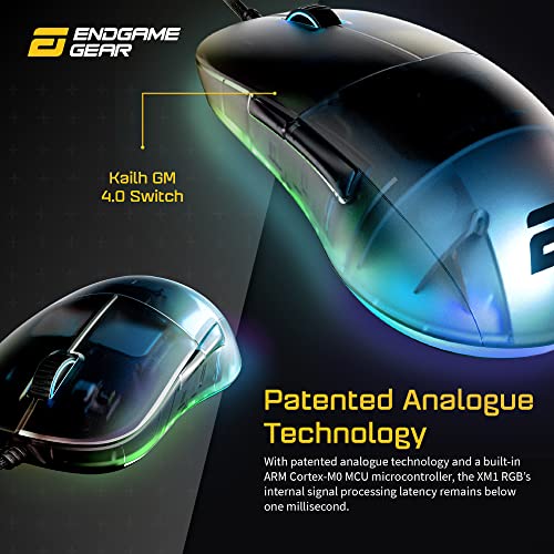 ENDGAME GEAR XM1 RGB Gaming Maus - Optischer PWM3389 Sensor - 50:16.000 DPI - 5 Tasten – GM 4.0-60M Switches - 1 ms Taster Reaktionszeit – USB Ergonomische Leichte Maus 82g - Dark Frost Bild 4