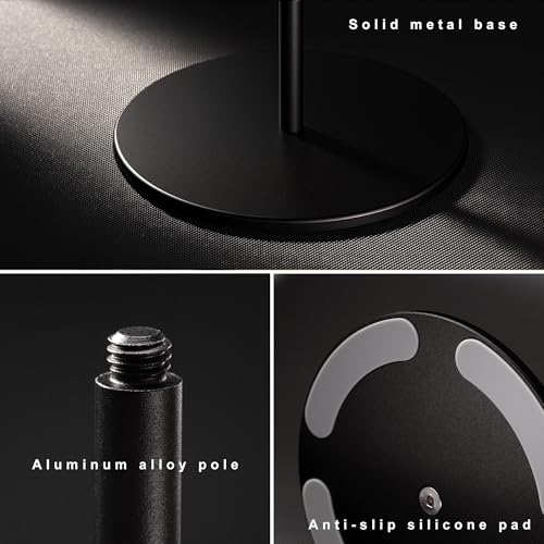 Kopfhörerhalter, Halterung aus Walnuss und Aluminium, Halterung für Gaming-Headsets mit Solider Basis, schwer, für alle Kopfhörer (schwarz) Bild 4