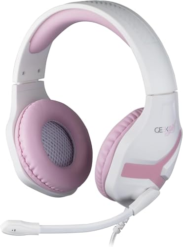 Konix Geek Girl Gaming-Kopfhörer Crystal mit Kabel für PS4, PS5, Switch, Xbox One und Series X|S - Mikrofon - 1,5 m Kabel - 3,5 mm Klinkenstecker - Weiß und Rosa Bild 1