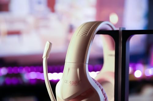 Konix Geek Girl Gaming-Kopfhörer Crystal mit Kabel für PS4, PS5, Switch, Xbox One und Series X|S - Mikrofon - 1,5 m Kabel - 3,5 mm Klinkenstecker - Weiß und Rosa Bild 4