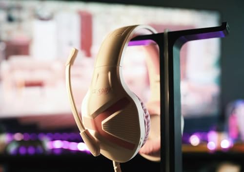 Konix Geek Girl Gaming-Kopfhörer Crystal mit Kabel für PS4, PS5, Switch, Xbox One und Series X|S - Mikrofon - 1,5 m Kabel - 3,5 mm Klinkenstecker - Weiß und Rosa Bild 6