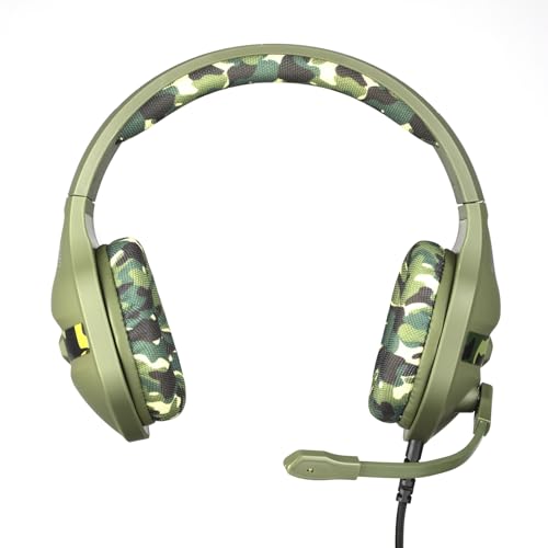 Konix Mythics Kabelgebundenes Gaming-Headset Nemesis PS4, PS5, Switch und Xbox - Mikrofon - 1,5 m Kabel - 3,5 mm Klinkenstecker - Motiv Camouflage Grün Khaki Bild 2