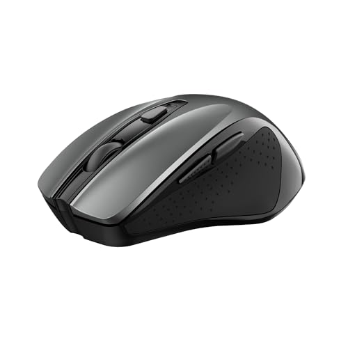 Trust Nito Kabellose Maus, Ergonomische Komfortable Funkmaus mit Daumenablage, USB-Mikroempfänger, 800-2200 DPI, 6 Tasten, Batterie Enthalten, PC Mac Computer Laptop MacBook Chromebook, Schwarz Bild 6