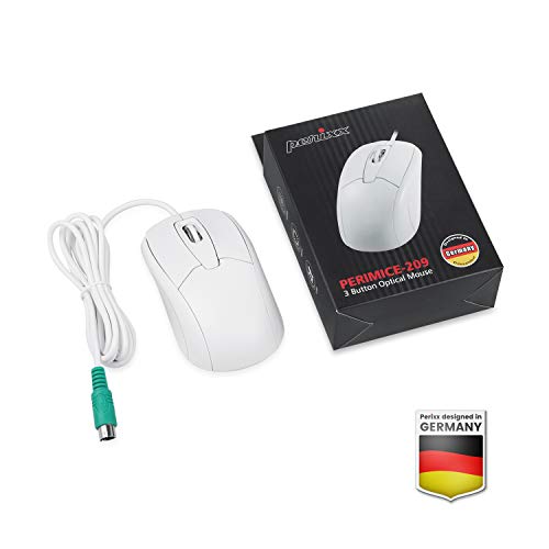 Perixx PERIMICE-209 P Kabelgebundene optische PS2 Maus - 1000 DPI - weiß Bild 6