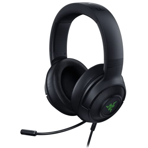 Razer Kraken V3 X Gaming Headset, 7.1 Surround Sound, Triforce 40mm Treiber, Faltbares HyperClear Nierenmikrofon, Chroma RGB Beleuchtung für PC, Classic Black Bild 1