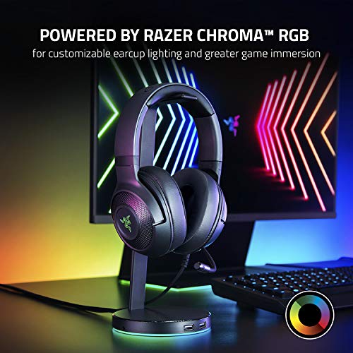 Razer Kraken V3 X Gaming Headset, 7.1 Surround Sound, Triforce 40mm Treiber, Faltbares HyperClear Nierenmikrofon, Chroma RGB Beleuchtung für PC, Classic Black Bild 7