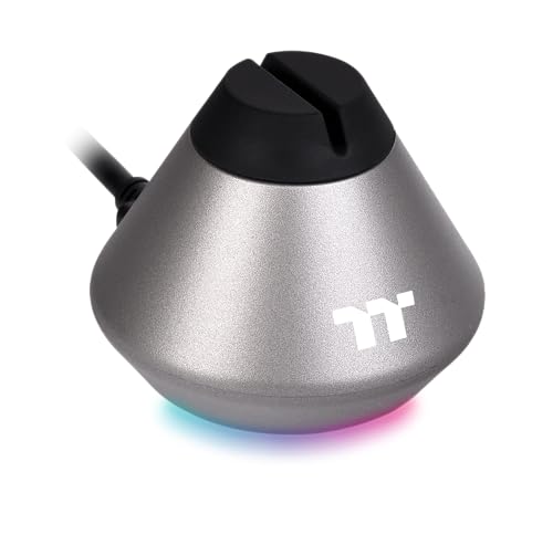 Thermaltake Argent MB1 RGB Gaming Mouse Bungee | Mauskabelhalter | Kabelmanagment | rutschfest | LED-Beleuchtung | Silber Bild 2