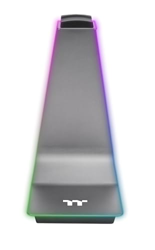 Thermaltake Argent HS1 RGB Gaming Headset Stand | Headset-Halterung | Aluminium | Kabelhalter | Zwei USB 3.0-Hubs | 3,5 mm Audiobuchse | Silber, One Size Bild 2