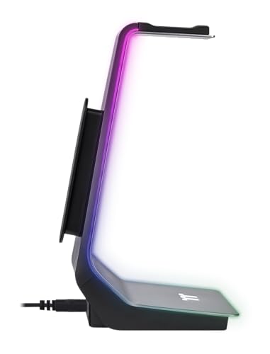 Thermaltake Argent HS1 RGB Gaming Headset Stand | Headset-Halterung | Aluminium | Kabelhalter | Zwei USB 3.0-Hubs | 3,5 mm Audiobuchse | Silber, One Size Bild 4