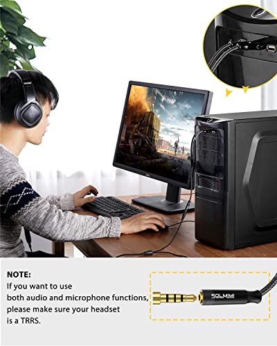 Headset Adapter für PC 3.5 mm TRRS Buchse auf Dual 3,5 mm TRS-Stecker Kopfhörer Mikrofon Audio Y Splitterkabel für CTIA-Gaming-Headset - 0,3 Meter Bild 5